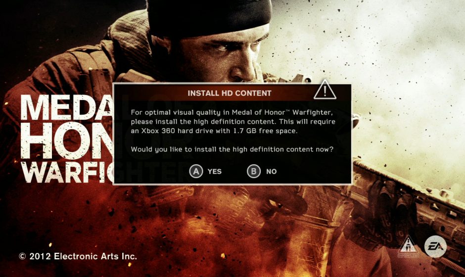 PSA: Medal of Honor Warfighter highly recommends to install HD Texture pack first