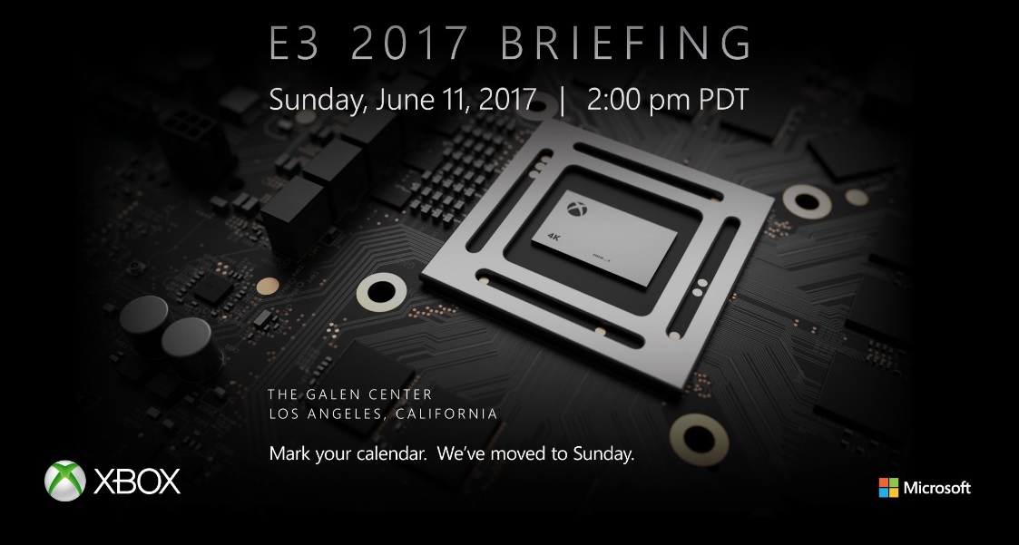 Microsoft Changes Its Xbox One E3 2017 Press Conference Date