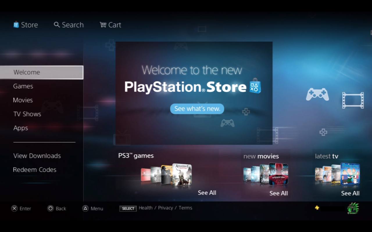 playstation store tv