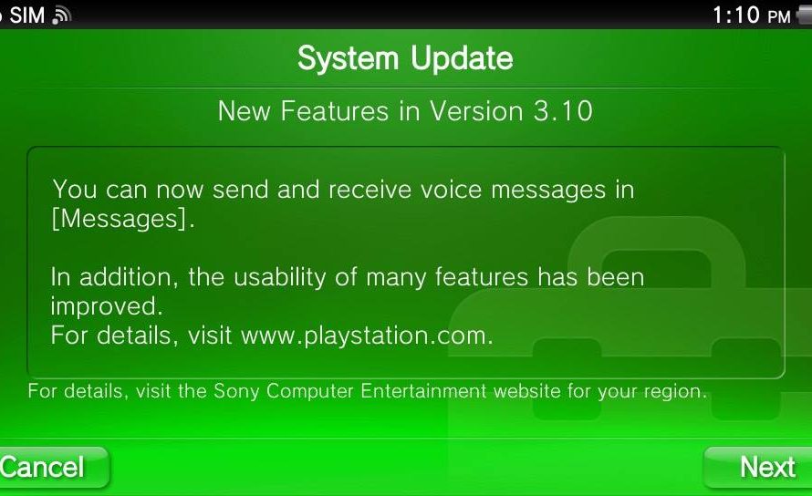 PS Vita 3.10 Firmware Update Now Available